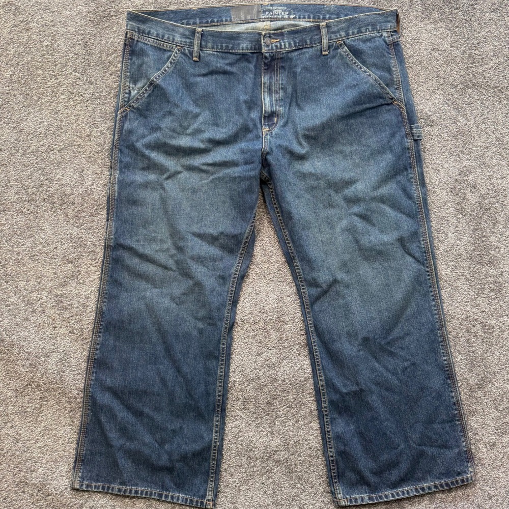 Old Navy Loose Painter Jeans Mens 44x30 Dark Wash Blue Denim Carpenter Utility